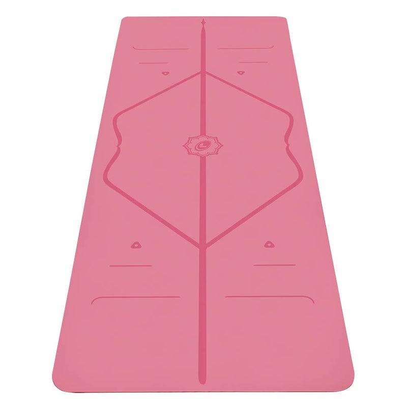Liforme Travel Yoga Mat â€“ Free Yoga Bag included - Patented Alignment System, Warrior-like Grip, Non-slip, Eco-friendly, Ultra-lightweight, Sweat resistant, Long, Wide and Thick - Pink - Image 1